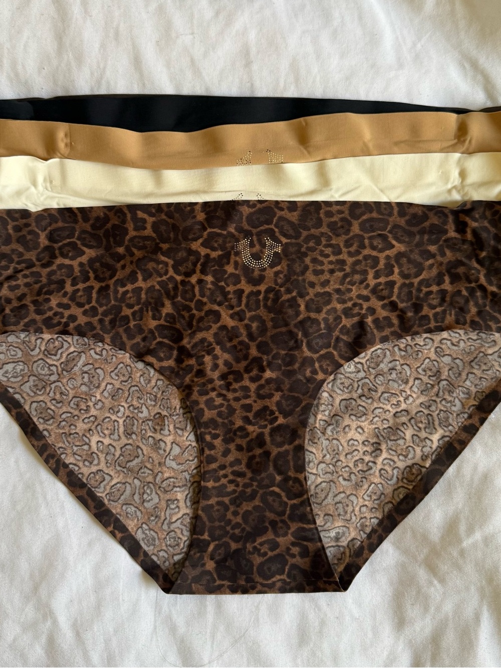 Leopard Print Seamless Bikini Briefs - Brown